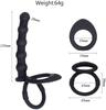 Anal Beads Vibrating Cock Ring Wearable Anal Dildo with Vibrating Cock Ring 10 Vibration Modes Male Adult Toy Vibrating Cock Ring