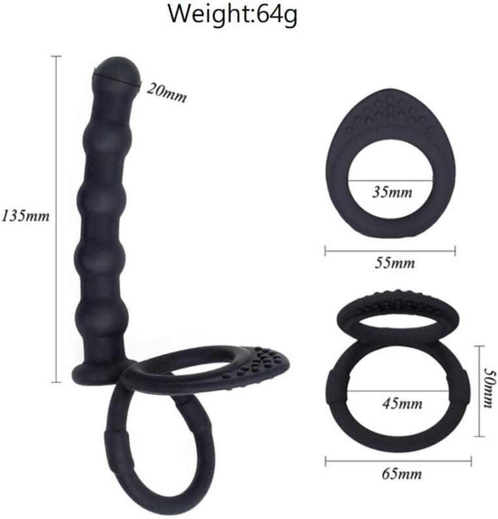 Anal Beads Vibrating Cock Ring Wearable Anal Dildo with Vibrating Cock Ring 10 Vibration Modes Male Adult Toy Vibrating Cock Ring