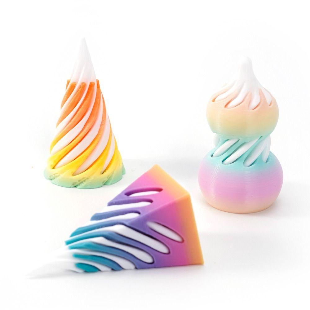 Passthrough Sculpture 3D Printed Spiral Cone Toy Decorative 3D Printed Rotating Pyramid  Halloween