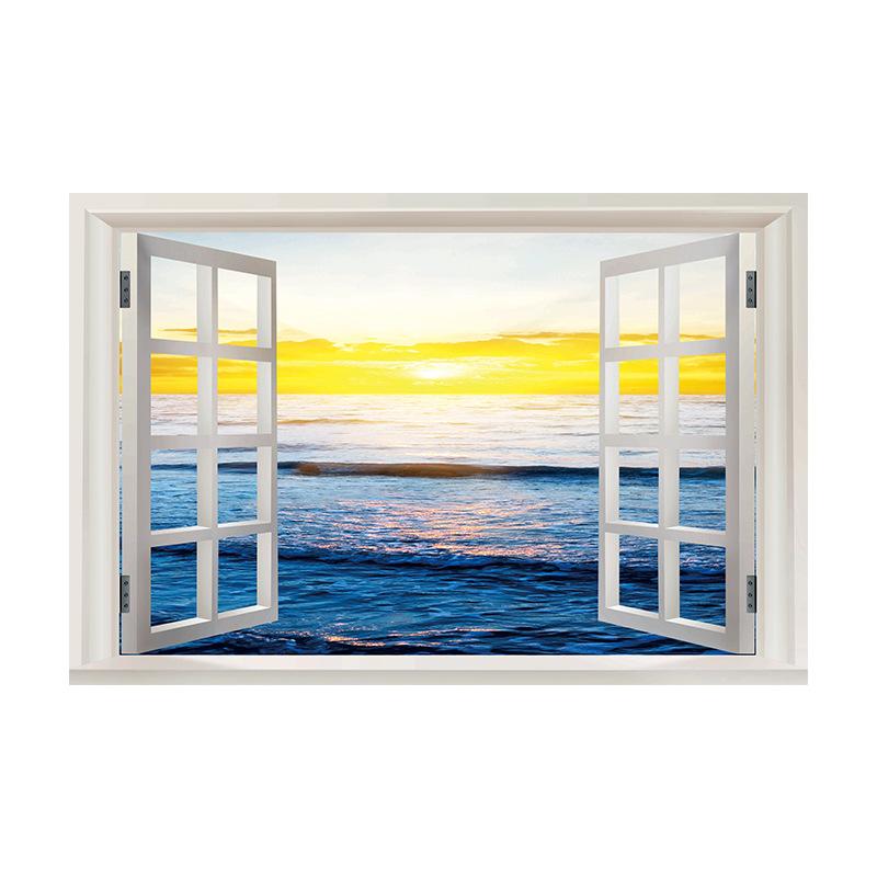 

3D поддельное окно, пейзажная живопись, постеры и принты, современное настенное искусство, холст, картина для декора гостиной, фреска, безрамное 30x40cm