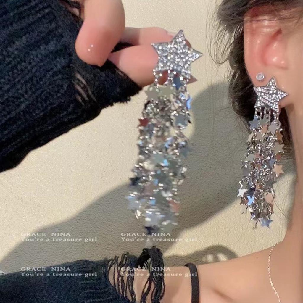 2PC Women's Fashion Star Earrings Jewelry Casual Design Suitable for Date, Party, Festival Gifts-E77