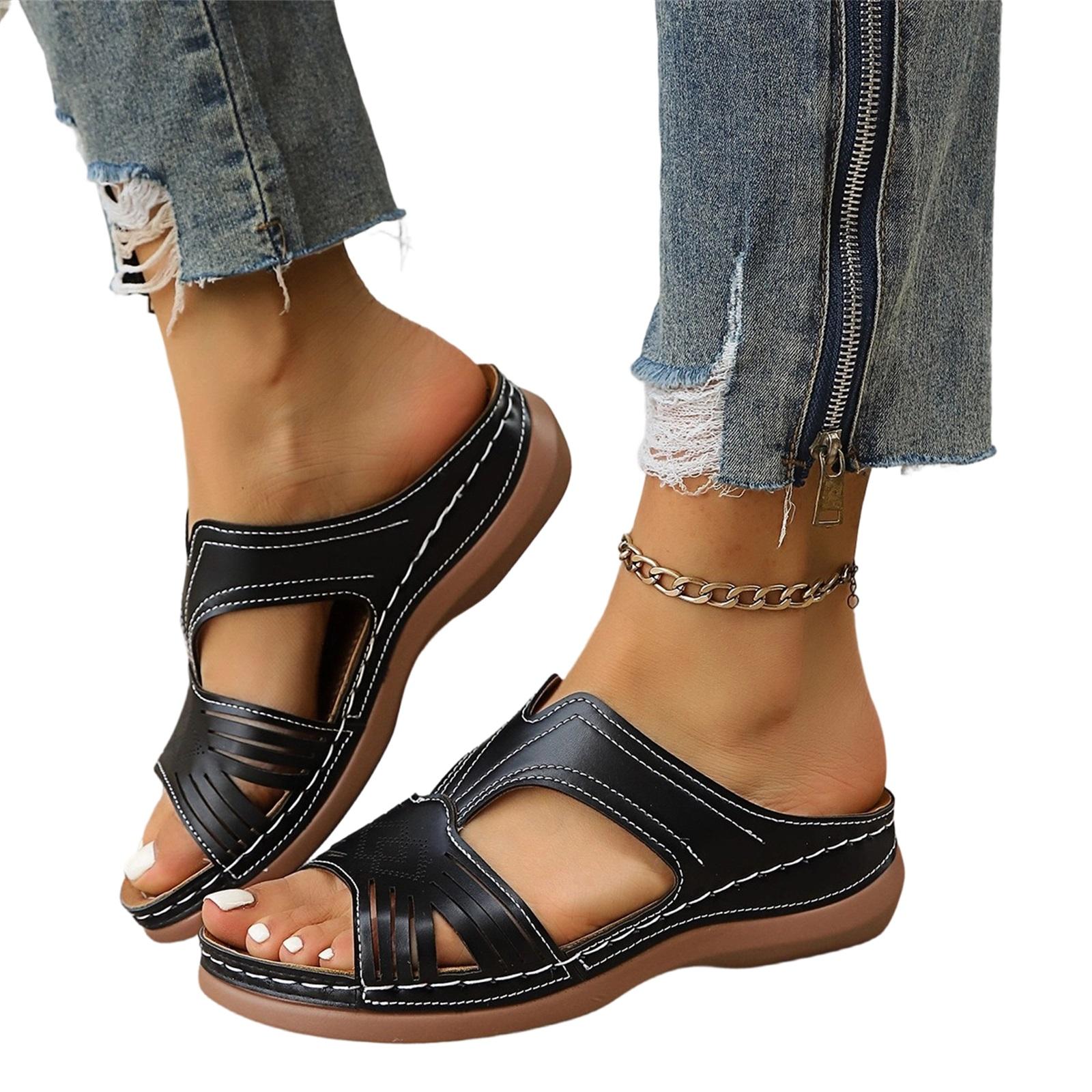 Women s Fashionable Casual Plus-Size Slide Sandals 36
