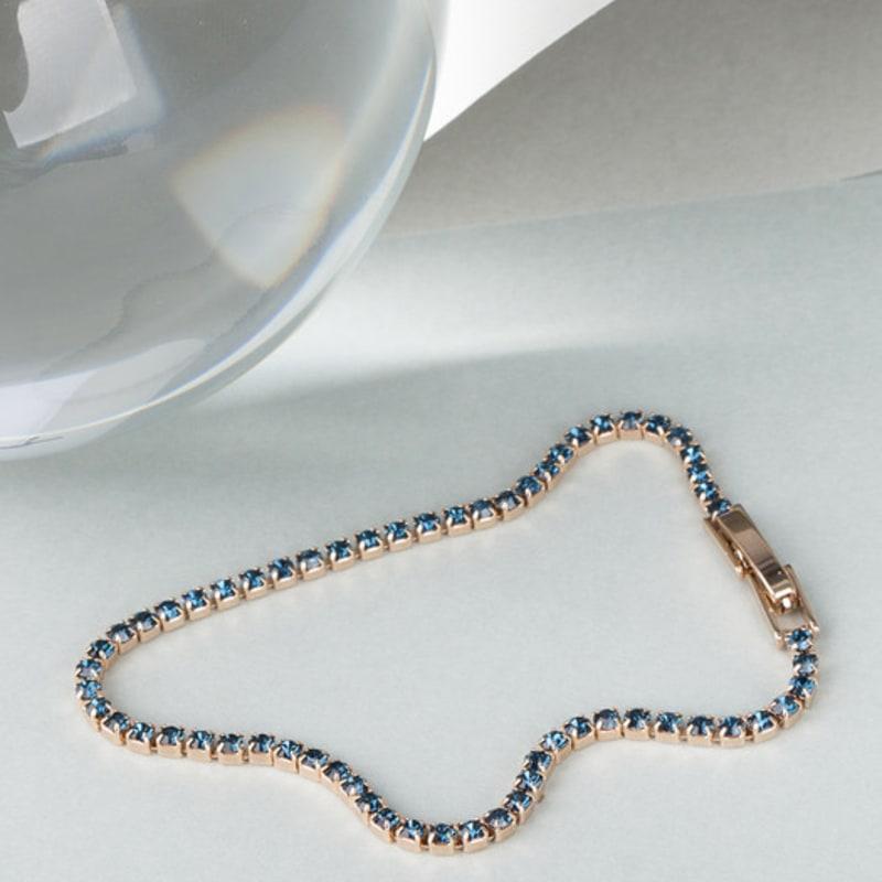 AUGUST ALICE Deep Blue Crystal Line Bracelet_Champagne Gold