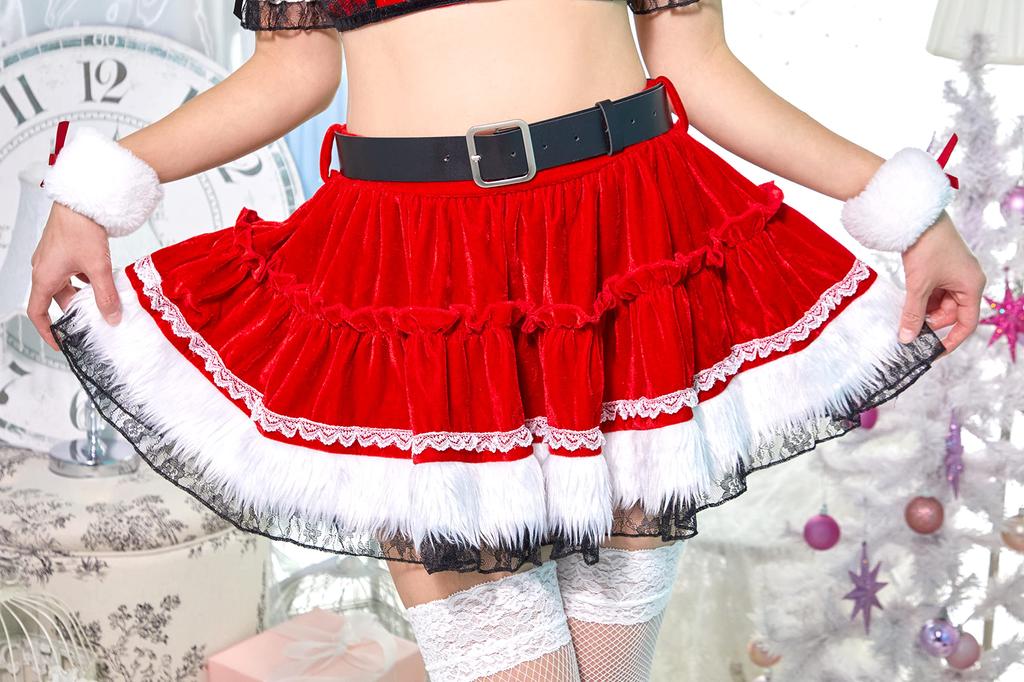 Clearstone SugarWhip Cosplay Christmas Lace Bustier Santa Royal Red Red Women's