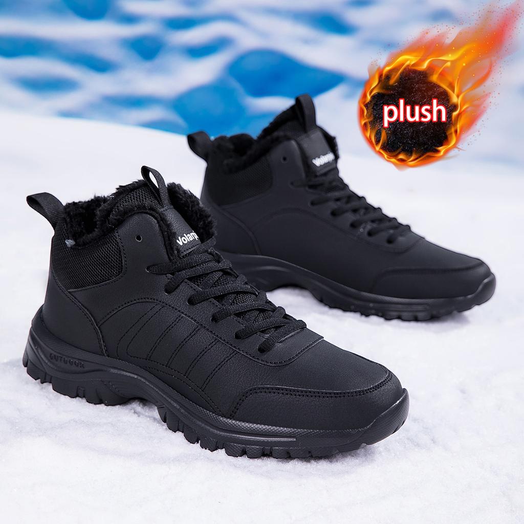 Men's Winter Velvet Warm Thick Dad Shoes Snow Boots Sports and Leisure Middle-aged and Elderly Walking Shoes Anti Slip