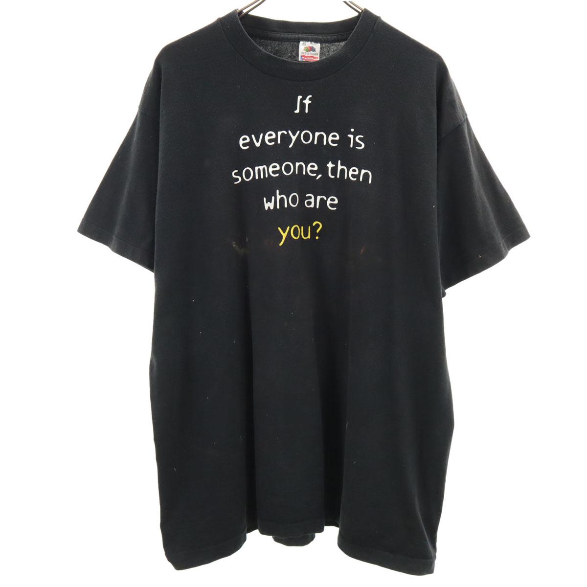 

FRUIT OF THE LOOM 90s Made in USA Old Short sleeve T-shirt XL black Men s Used