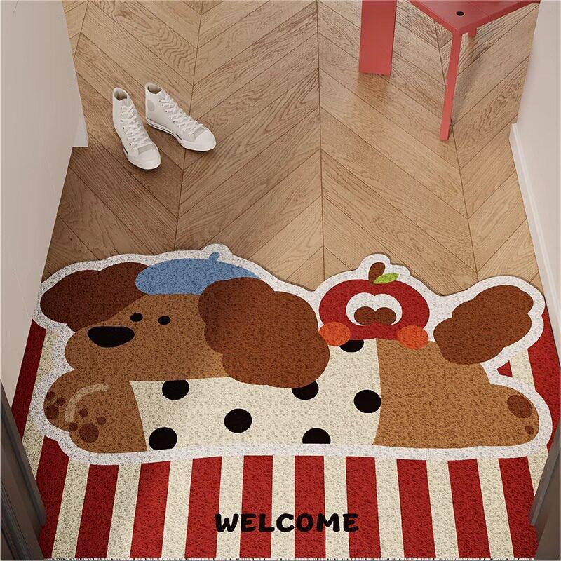 Cartoon Cute Pet Doormat: Easy-to-Clean Coil Mat for Dirt Wiping and Customizable Design 40x60 cm