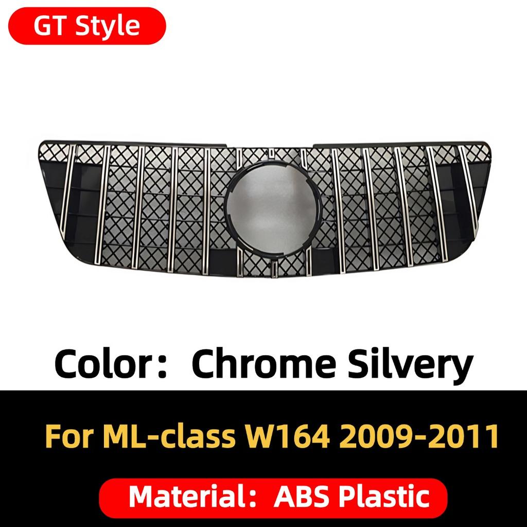 Front Mask Grille Bumper Grill Hood Mesh Modification For Mercedes Benz ML W164 2005-2011 GT Diamond Style Tuning Accessories