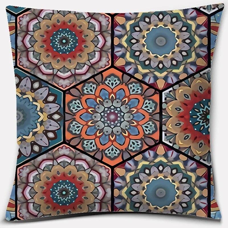 Mandala Series Pattern Pillowcase Square  Home Office Furnishing