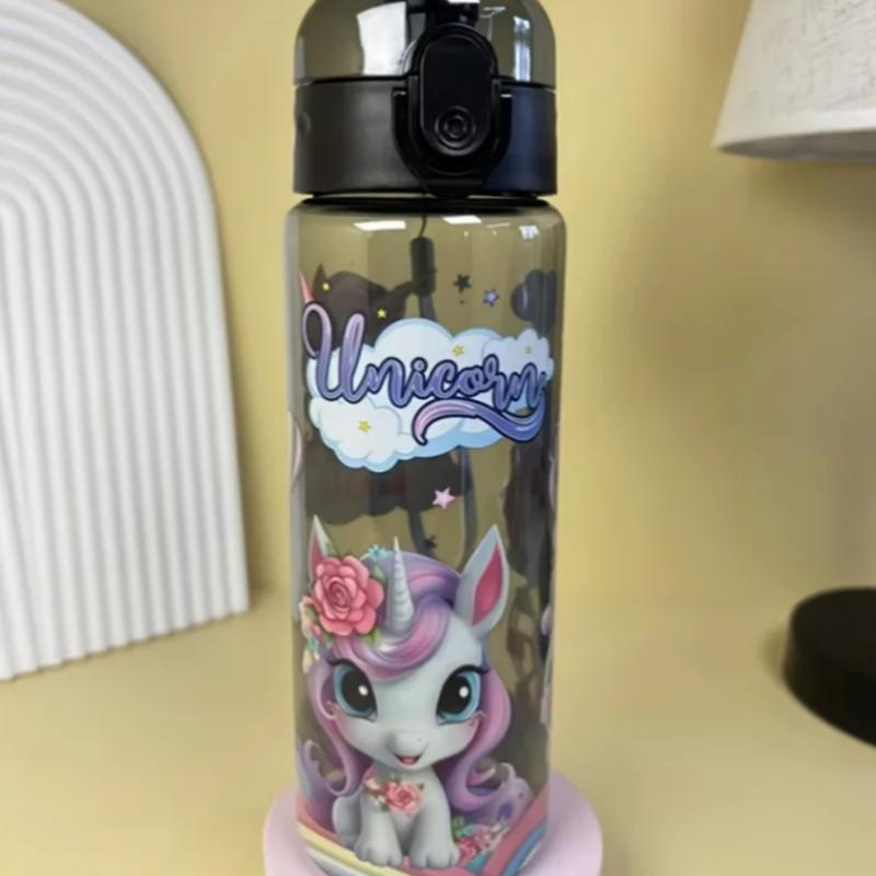 700ml BPA-Free Cute Unicorn Water Bottle Cute & Durable Space Cup Portable Water Bottle Flip Cup With Handle