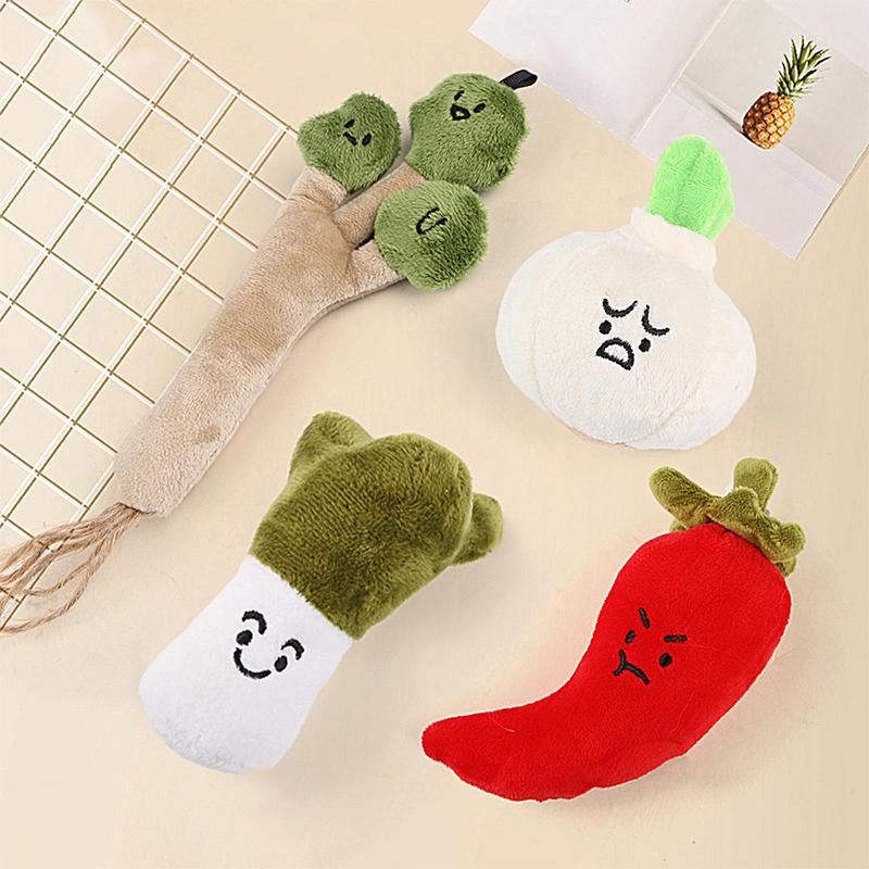 Plush Vegetable Dog Toy Dog Plush Vegetable Themed Interactive Stuffed Toy Vegetable Shaped Chewing Toy Sturdy Small Puppy Toys