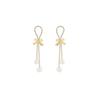 2024 New Bow Design: Silver & Pearl Tassel Stud Earrings for Women