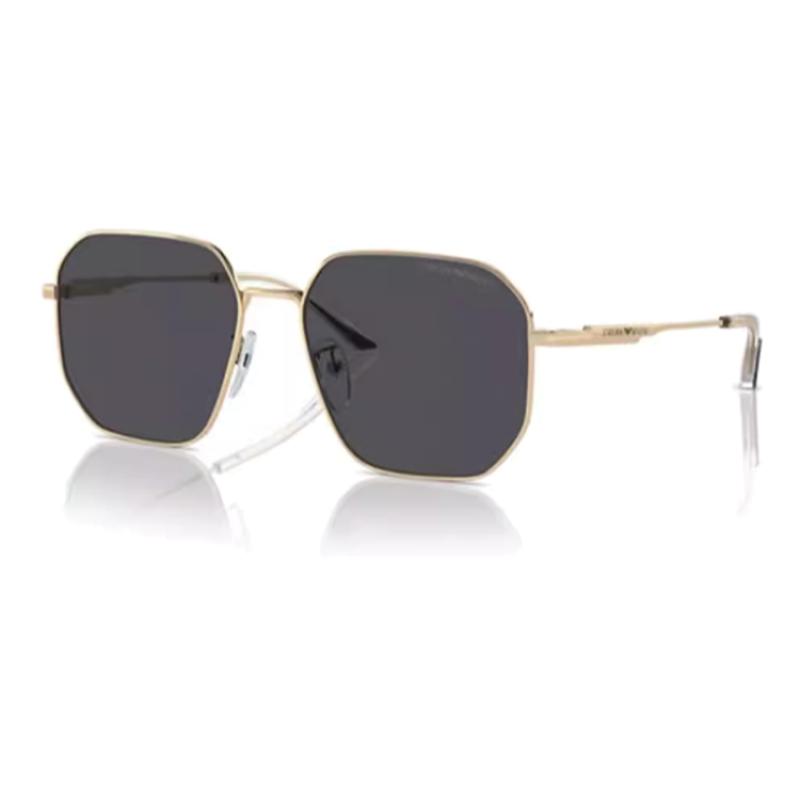 Emporio Armani Temple Logo Metal Irregular Sunglasses Men's Gold