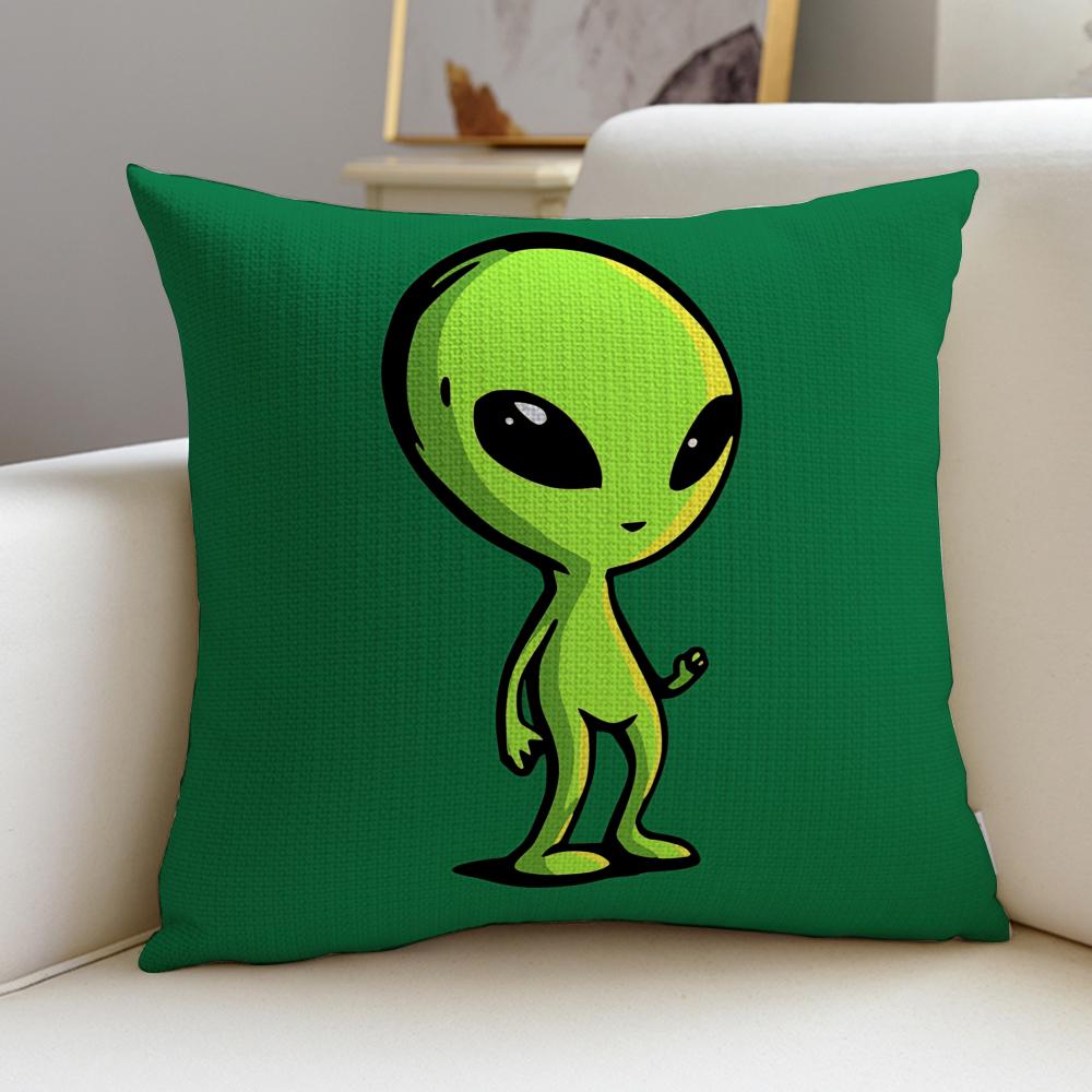 Funny SSilly Alien Cushion Cover Pcs Soft Decorative Square Cushion Covers X X Pillowcases for Sofa Couch Home Bedroom