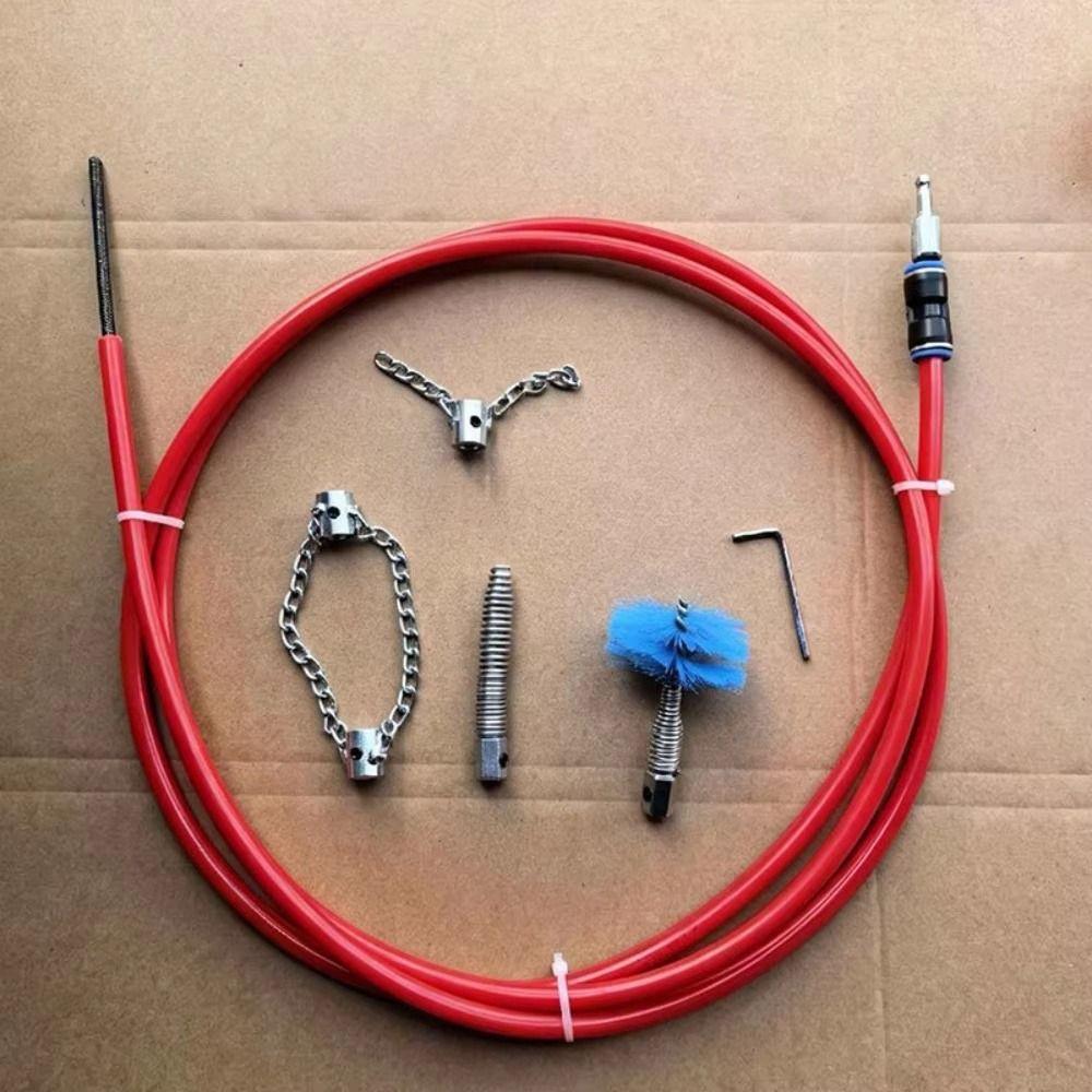1Set Steel Hand Crank Drain Unclogger 2M Steel Pipe Cleaner for Household Plumbing Maintenance