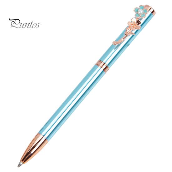 Exquisiter, einziehbarer, solider Schreibstift, bezaubernder Kunstperlen-Blumen-Clip-Kugelschreiber, Studentenbedarf