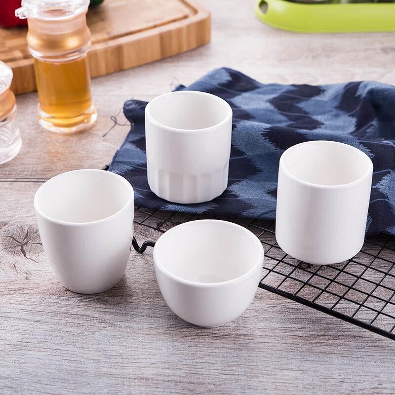 GOWKE Half-Textured White Ceramic Cup