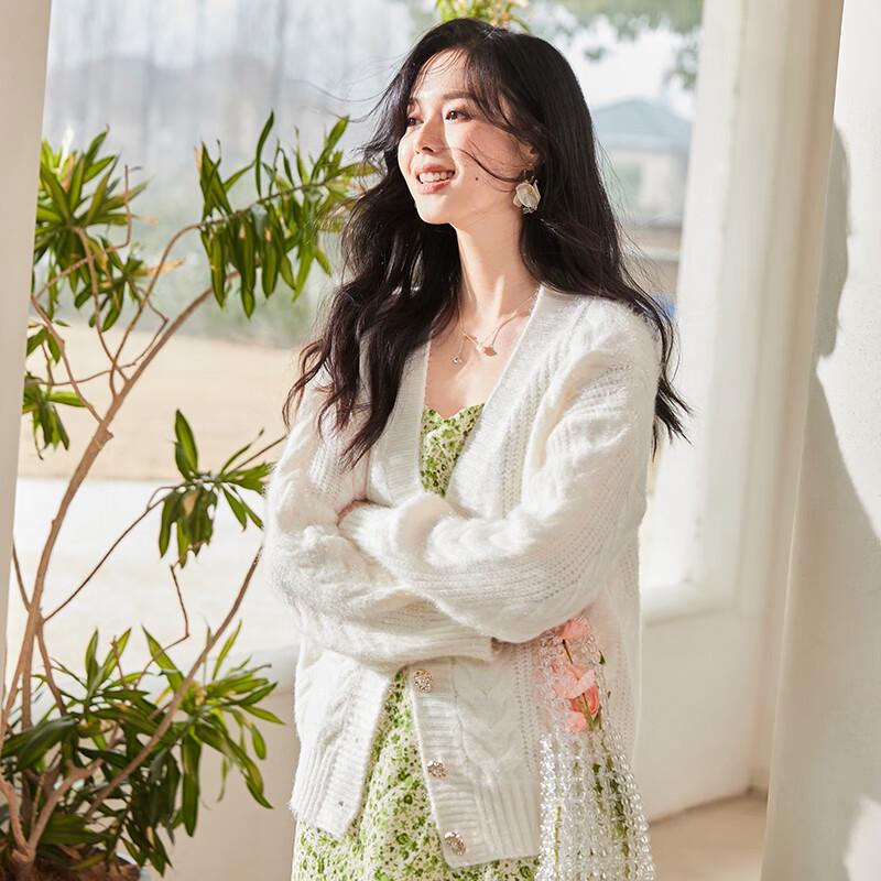 VICTORIA&VERA Women's Cable Knit Cardigan