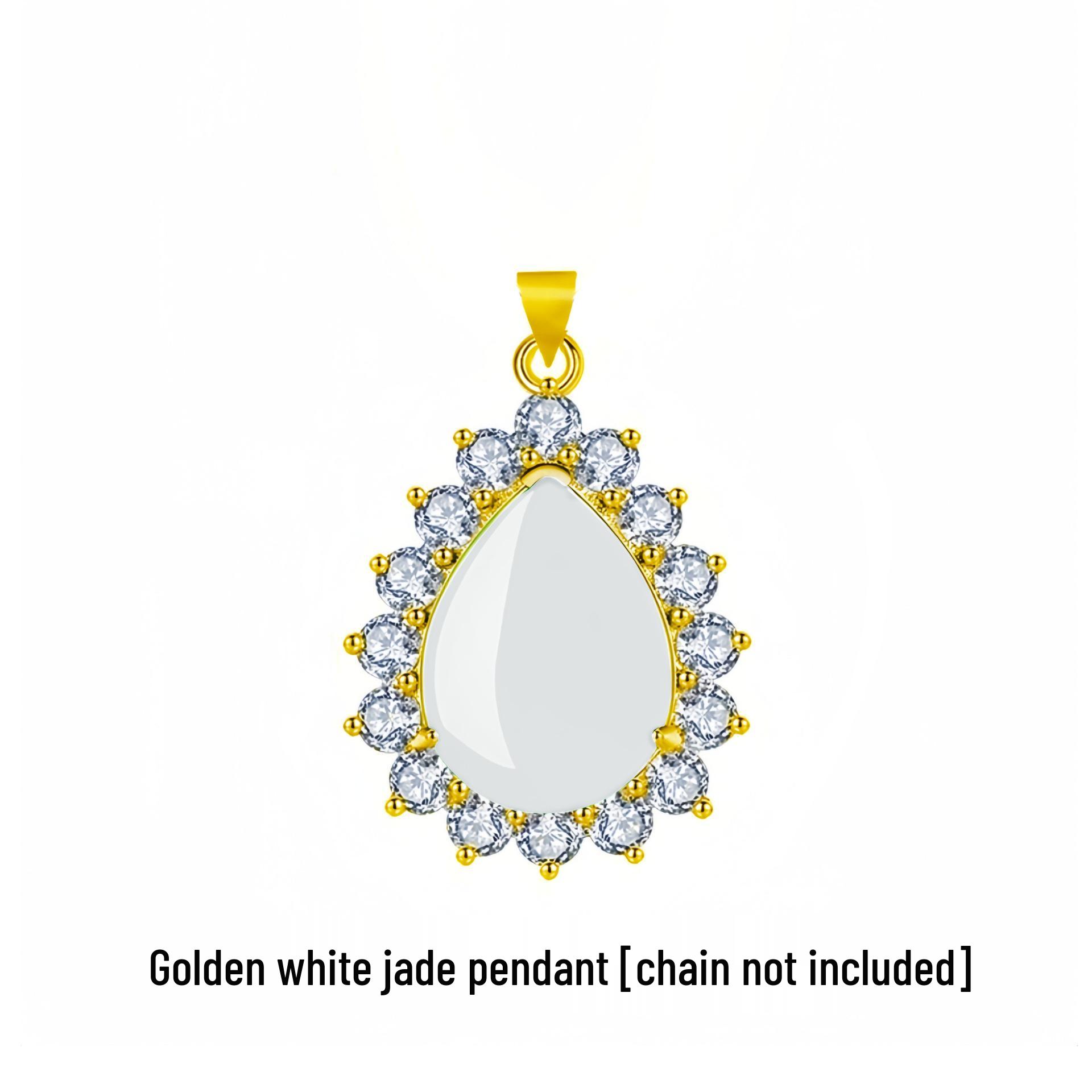 

Подвеска Yi Hua Лепесток Зеленый Нефрит и Халцедон Ожерелье на Ключицу