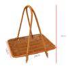 Food Serving Basket Storage Rack Fruit Snacks Holder Lightweight Multipurpose for Toiletries Imitation Rattan with Top Handle