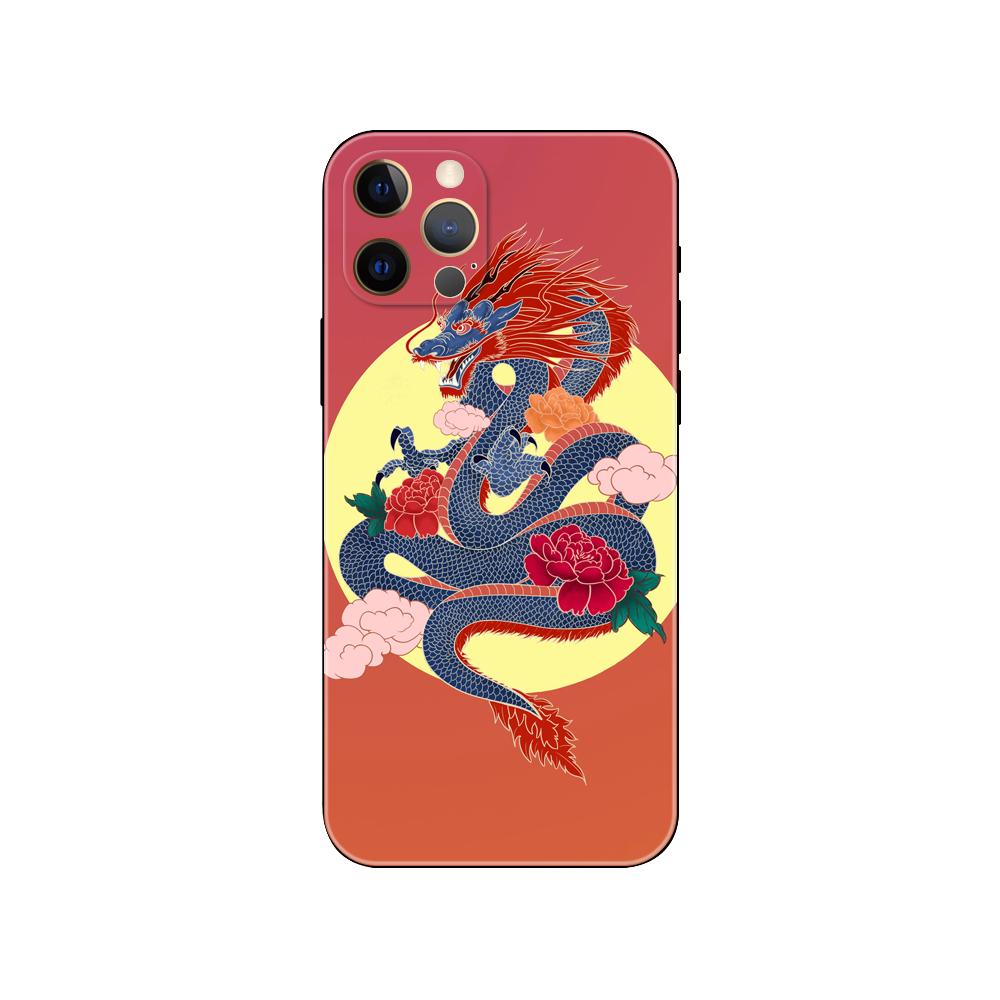 China Red Black Dragon Phone Case For iPhone Samsung Galaxy Redmi Xiaomi Note S A 16 15 14 13 12 11 20 21 22 23 53 54 Pro Plus Ultra Silicone Cover