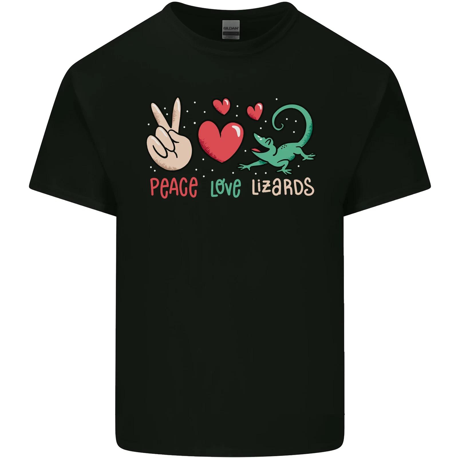 Peace Love Lizards Funny Gecko Iguana Kids T-Shirt Childrens 4XL