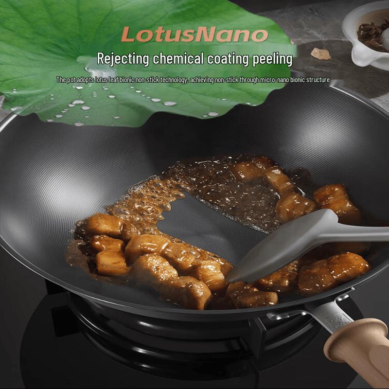 Kangbaha Titanium Iron Non-stick Wok with Steel Spatula