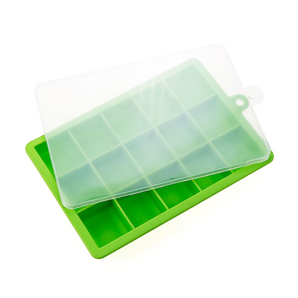 Silicone World Silicone Ice Cube Mold 15/24 Grids Square With Lids Trays Icecream Cold Drinks Whiskey Cocktails Tools Ice Mold 6