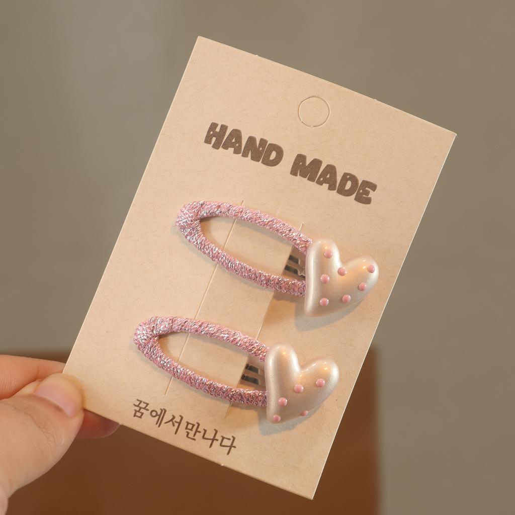 2 Stück Neue Kinderhaarnadel Schadet dem Haar Nicht BB-Clip Liebe Hochwertig Pony Seite Mädchen Haarnadel Niedlich Süßes Haaraccessoire