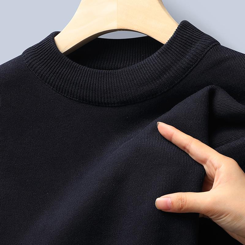 Winter Men O-Neck Solid Color Pullover Men Warm Slim Sweaters Male Clothing Underwear Men Knitting Blouse Base Tops