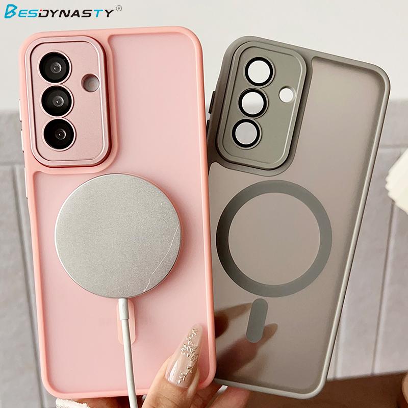 Matte Magnetic Wireless Charge Case for Samsung Galaxy S25 Ultra S24 FE S23 Plus A56 A36 A26 A17 A07 Magsafe Hard Cover