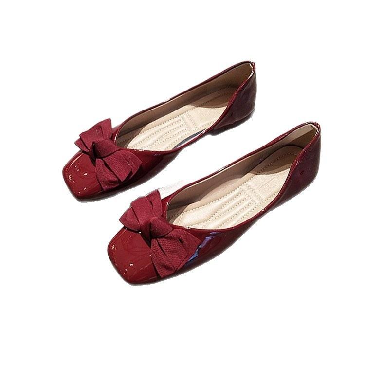 Flat-bottomed French gentle evening shoes Mary Jane single shoes women 2025 new autumn red fairy wind ballet shoes