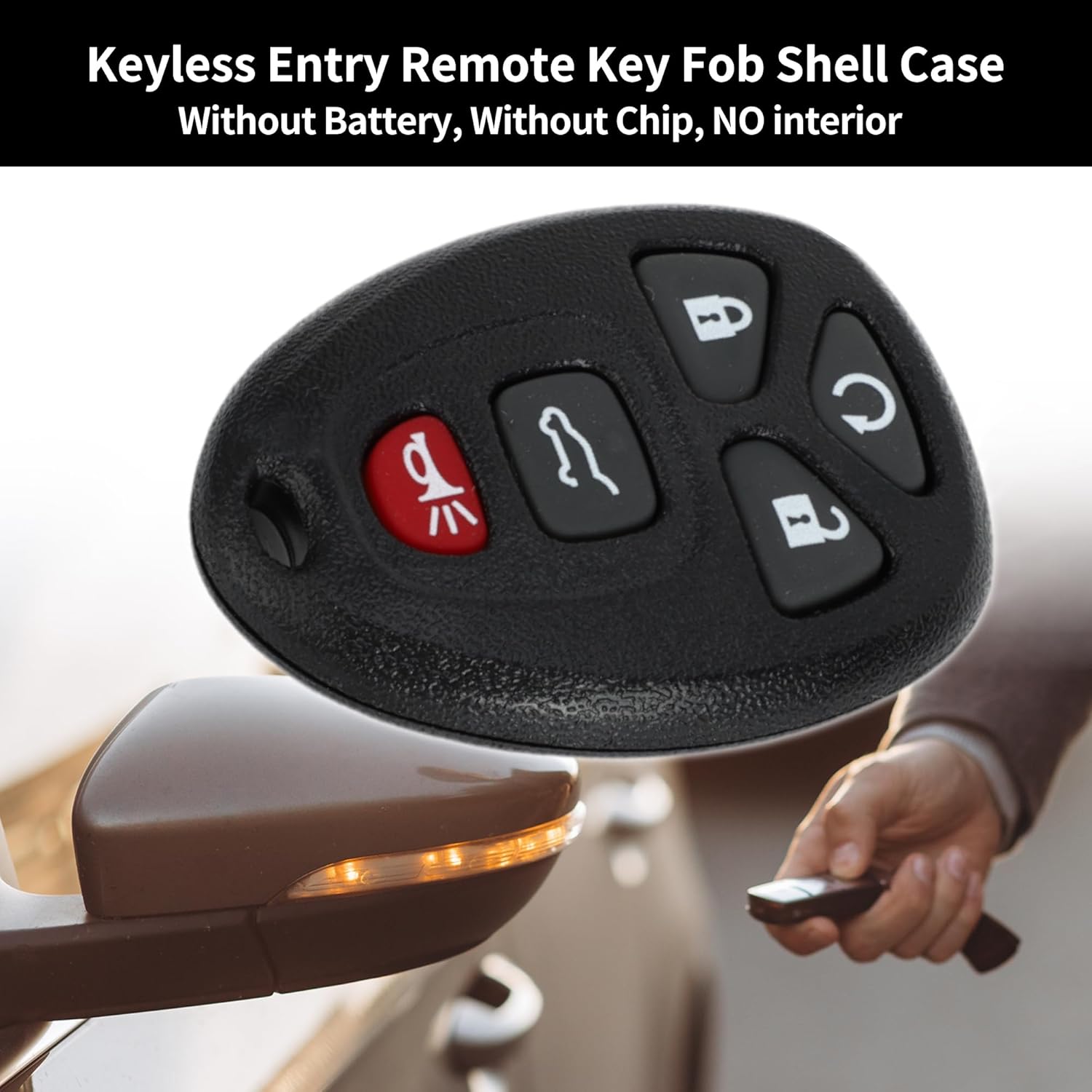 X AUTOHAUX Key Shell Case Keyless Entry Remote Key Fob Replacement Case for GMC Yukon 2007-2014 for Chevrolet Tahoe 2007-2014 5 Buttons OUC60270