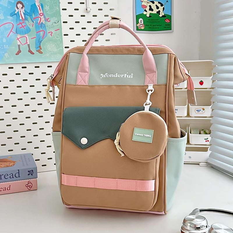 Colorblock Studenten Schultasche Kinderrucksack Leichter Rucksack