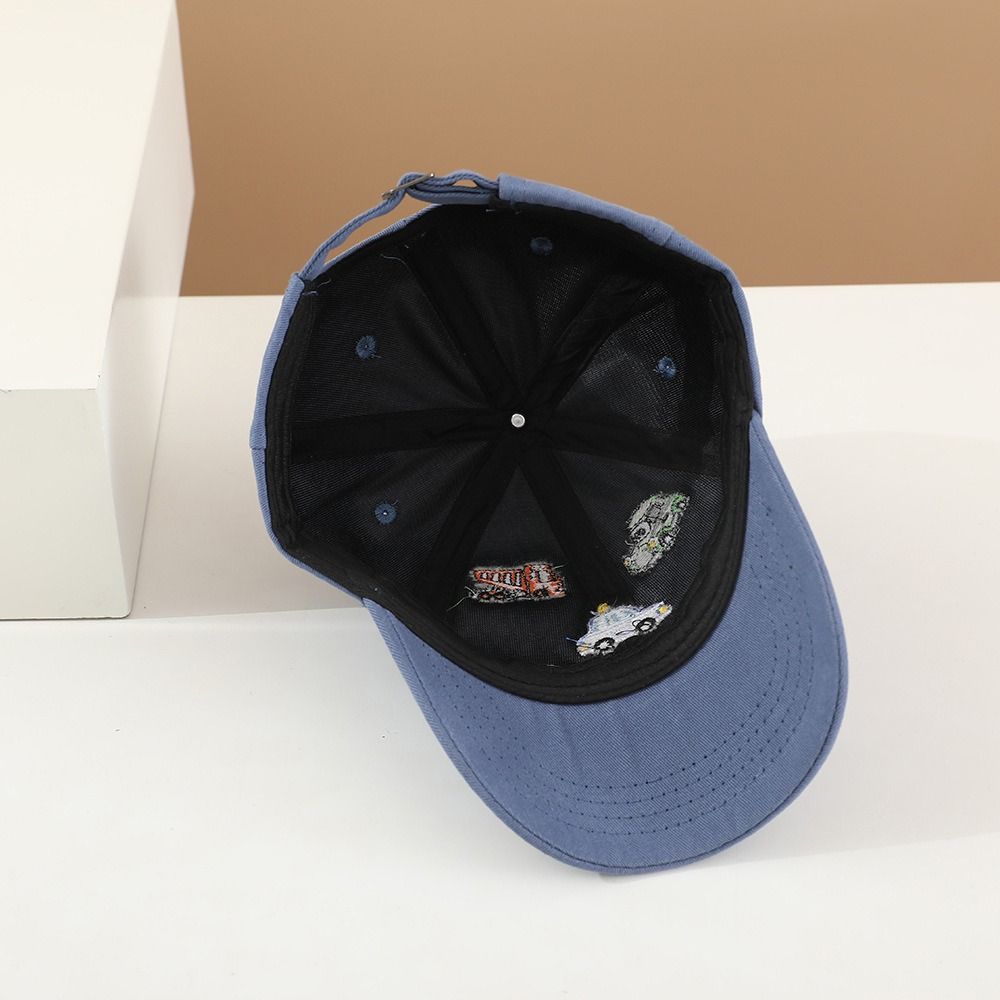 Little Car Pattern Embroidered Baseball Cap Cartoon Kids Sun Protection Cap Spring Autumn