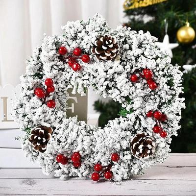 Christmas Wreaths Door Artificial Rattan for Home Window Wall Indoor Outdoor Christmas Decoration  Hanging Ornaments