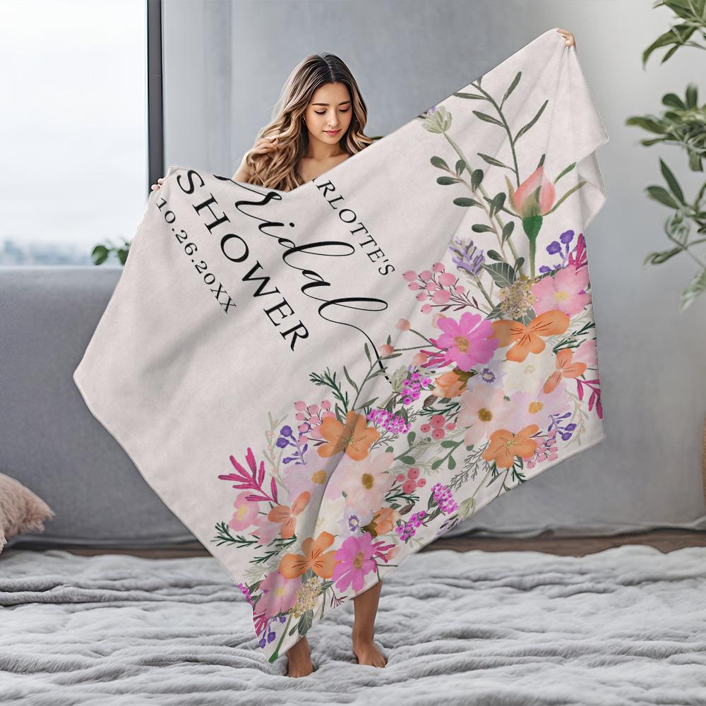Blumenmuster Fleece-Decke - Weiche Warme Überwurfdecke für Damen Mädchen Sofa Bett Dekoration Geschenk