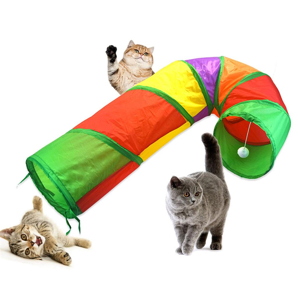 Indoor Collapsible Cat Tunnel Tube Kitten Tunnel Bored Cat Pet Toy Peek Hole Toy Cat Dog Rabbit Interactive Supplies