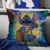 Cartoon S-Stitch And L-Lilo Cushion Cover Inches Farmhouse Decor Home Throw Pillow Covers For Couch Decorations