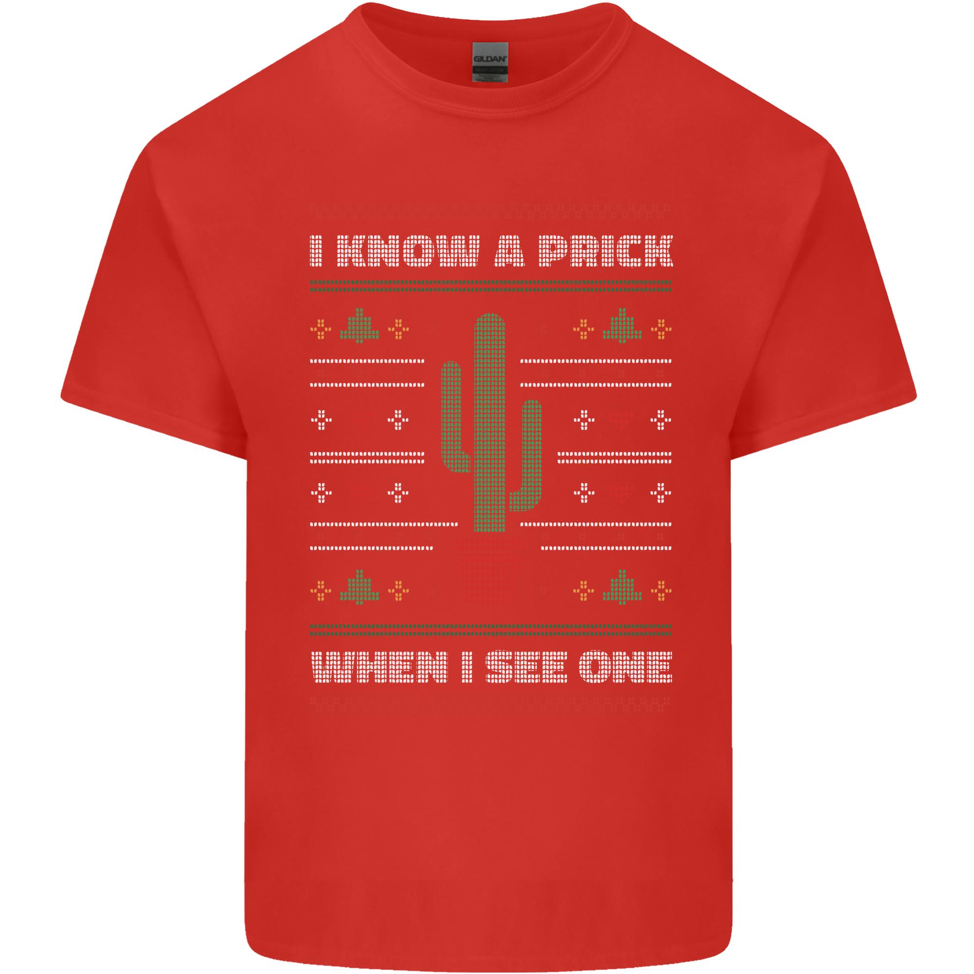 Funny Christmas Cactus Prick Unisexs Light Cotton TShirt S