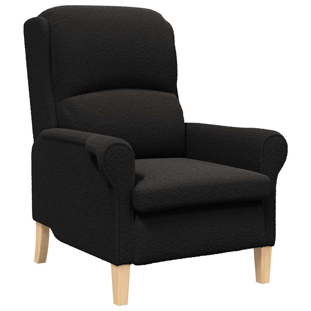 Armchair Black Soft Sherpa Fabric