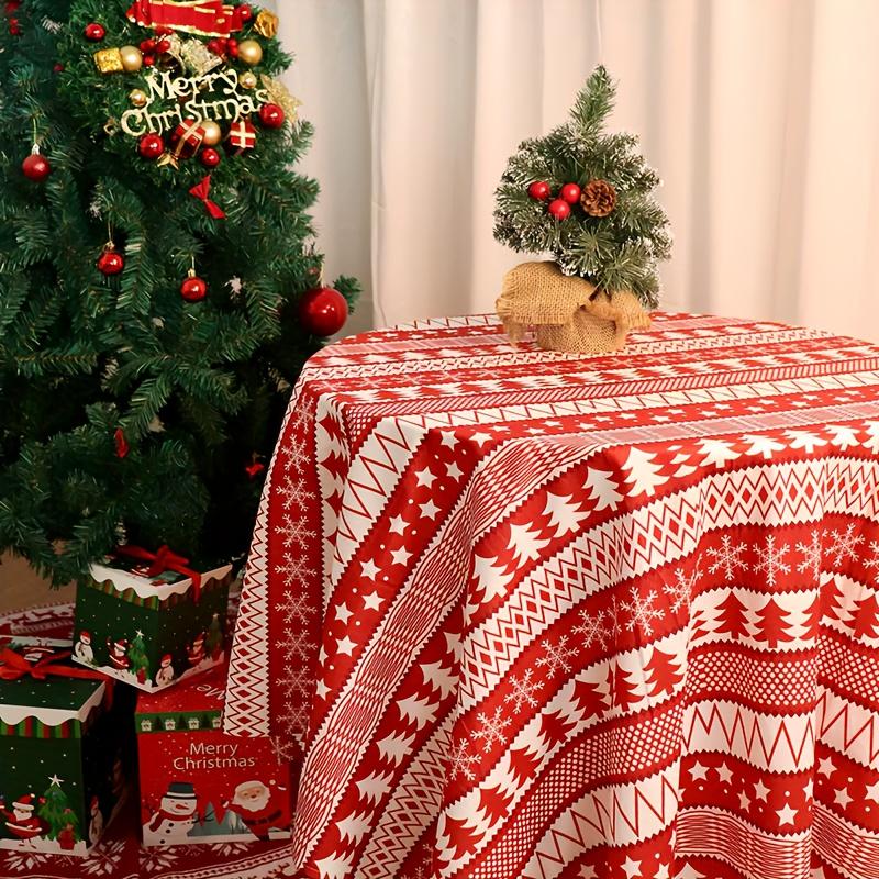 WTEMPO Christmas Gift Festive Home Decorations Christmas Round Printed Tablecloth Christmas Indoor & Outdoor Party Tablecloth Kitchen Accessories