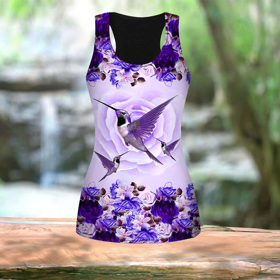 3D розовая роза с птичьим принтом для женщин для тренировок — фото 6