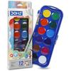 Doms 12 Shades 30Mm Water Colour Cakes | Easy To Use Palette Lid | Organic Rich Colour Pigments | Free Brush Inside | No