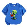 Kids Boys Girls 100% Cotton Crew Neck Short Sleeve T-Shirt, Funny Pixel Green Game Creeper Hold TNT Print Casual Soft Tee Tops for Children Daily Wear