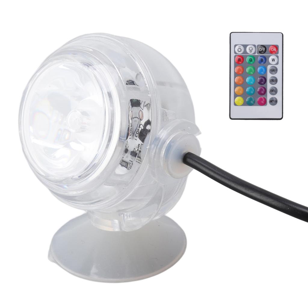 Kulatá vodotěsná ponorná lampa do akvária LED pro změnu barvy světla do akvária 1W