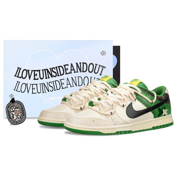 

Nike Dunk Leather Slip Resistant Cushioning Abrasion Resistant Low top Skateboard Shoes Men s Beige Green DV0833-300(Team62-) 43