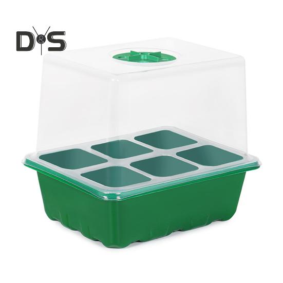 

Семена стартовый лоток 6 ячеек/12 ячеек Семена лоток для проращивания с регулируемой вентиляцией влажности Ящик для рассады растений для комнатных саженцев бонсай 6Grid зелёный