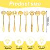 8 Pcs Gold Stirring Spoons Set,Floral Design Stainless Steel Stirrers for Coffee,Tea,Dessert & Sugar Reble Mini Utensils Kit for Tea Party & Home Bar