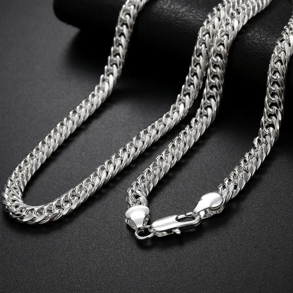 Fine Width 6MM Chain 925 Sterling Silver Necklaces For Women Fashion Jewelry